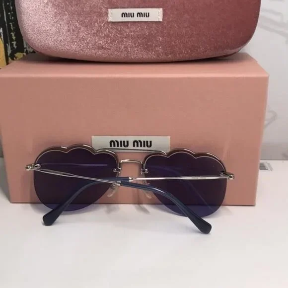 New Authentic Miu Miu Blue Cloud Sunglasses MU56U